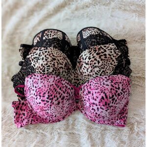 Torrid Leopard Print Push-Up Bras - Size 40C - Set of 3